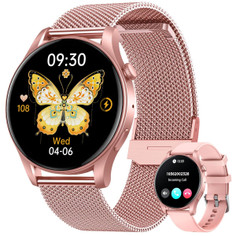 Smartwatch for Women 1.43" Touchscreen Smart Watch Answer/Make Call with  Sleep Monitor 100+ Sports Modes Fitness Tracker for Android iOS(1Pack-Pink) product